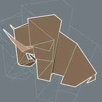 mamut origami vector ilustración