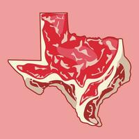 wagyu carne de vaca en Texas mapa forma vector