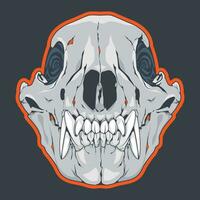 skull dog head vector illustration