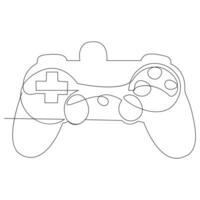 Game controller continuous single line outline vector art drawing and simple one line minimalist design