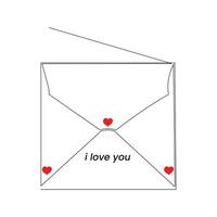 Love letter continuous single line outline vector art drawing and simple one line minimalist design