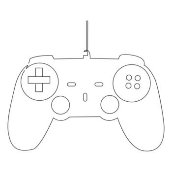 Game controller continuous single line outline vector art drawing and simple one line minimalist design