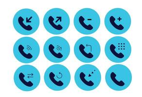 Call pack including incoming phone ring call phone vector