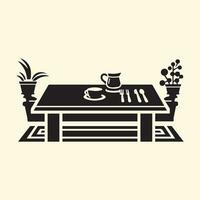 table icon black with white background vector