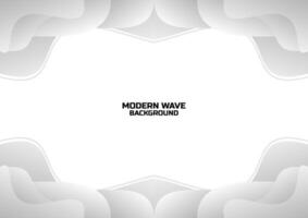 waves modern white banner background vector