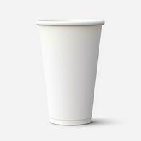 AI generated white cup on white background photo