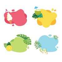 set summer beach tag bubble for text decorate design vector