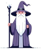 Wizard on White Flat Design vector