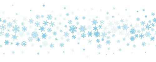 copos de nieve vector antecedentes. invierno fiesta decoración con azul cristal elementos. gráfico glacial marco aislado en blanco fondo.