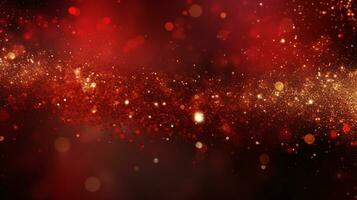 AI generated Red Christmas bokeh background photo