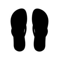 Silhouette of sandals on white background. Human footprints wearing footwear. Suitable for human logos. vector