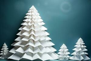 AI generated Christmas tree made with card paper photo