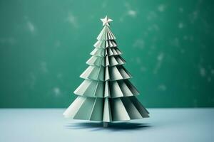 AI generated Christmas tree made with card paper photo