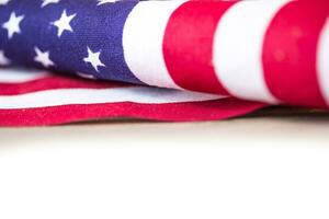 American Flag on White Background photo