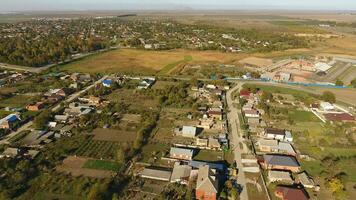 Top view of the village. The village of Poltavskaya. photo