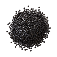 AI generated Fresh black lentils png isolated on transparent background