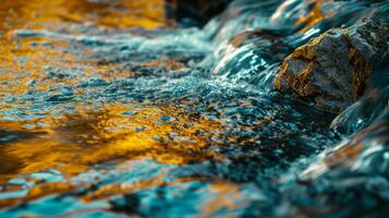 AI generated Sea spray on a rocky beach photo