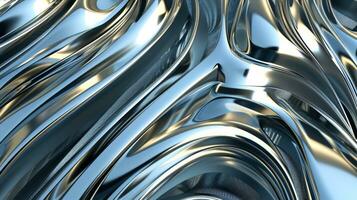 AI generated Metallic background with waves for wallpapers photo
