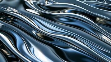 AI generated Metallic background with waves for wallpapers photo