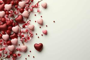 ai generado romántico chocolate San Valentín día bandera, espacio para texto - elegante amor antecedentes para saludos y anuncios foto