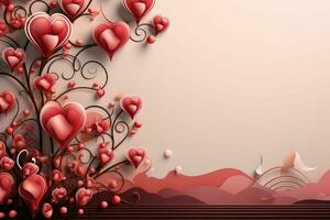 AI generated Romantic Chocolate Valentine's Day Banner, Space for Text - Elegant Love Background for Greetings and Advertisements photo