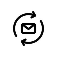 actualizar correo electrónico icono en de moda contorno estilo aislado en blanco antecedentes. actualizar correo electrónico silueta símbolo para tu sitio web diseño, logo, aplicación, ui vector ilustración, eps10.