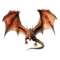 ai généré en volant dragon de face vue isolé sur transparent Contexte png