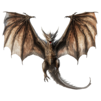 AI generated Flying dragon front view isolated on transparent background png