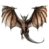 ai généré en volant dragon de face vue isolé sur transparent Contexte png