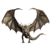 ai généré en volant dragon de face vue isolé sur transparent Contexte png