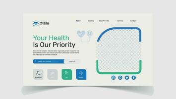 Medical health landing page web ui illustration character web icon design vector