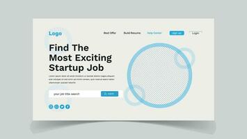 Job finding web page ui landing page design vector