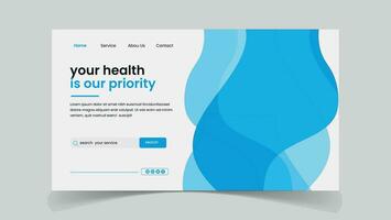 Medical health web page landing page design template vector