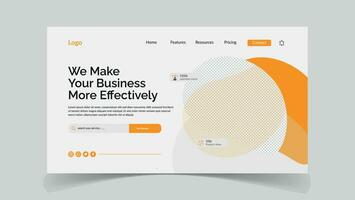 We make  business landing page ui web page design template vector