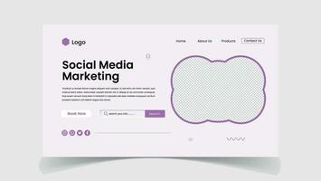 Social media marketing landing page ui web page design vector