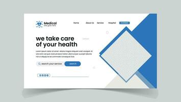 Medical health web page landing page ui design vector