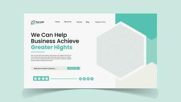 Creative business marketing web landing page ui design template vector