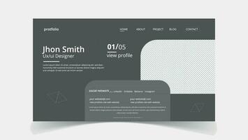 portfolio website landing page ui design template vector