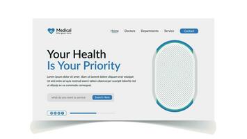 médico salud aterrizaje página ui sitio web diseño modelo vector