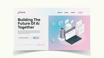 Building Future ai together landing page web ui design template vector