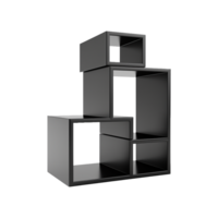 AI generated Elegant Black Cube self isolated on transparent background png