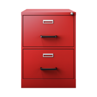 AI generated Red filing cabinet isolated on transparent background png