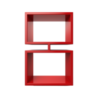 ai generato elegante rosso cubo se stesso isolato su trasparente sfondo png