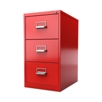 AI generated Red filing cabinet isolated on transparent background png