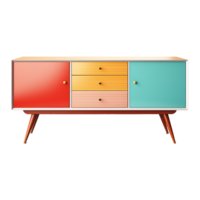 ai gerado colorida retro credenza isolado em transparente fundo png