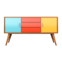 AI generated Colorful retro credenza isolated on transparent background png