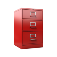 AI generated Red filing cabinet isolated on transparent background png