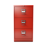 AI generated Red filing cabinet isolated on transparent background png