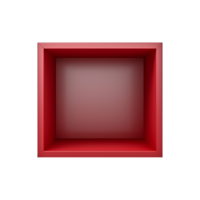 AI generated Elegant red cube self isolated on transparent background png