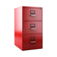 AI generated Red filing cabinet isolated on transparent background png